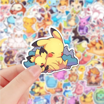 10/30/50/100pcs Kawaii Pokemon Anime Cartoon Stickers Cute Aesthetic Decals Laptop Phone Car Suitcase Decoration Sticker Kid Toy