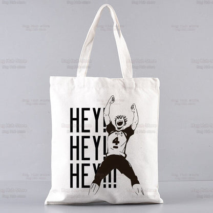 Volleyball Haikyuu!! Shopping Bag Shopper Karasuno High School Jute Bag Shopping Haikyuu Hinata Tote Bag Shoping Reusable Bolsa