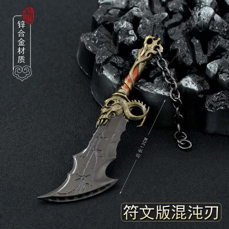 God of War Alloy Game Peripherals Models Pendant Anime Kratos Weapon Metal Replica Miniature Decoration Blade of Chaos Ornaments