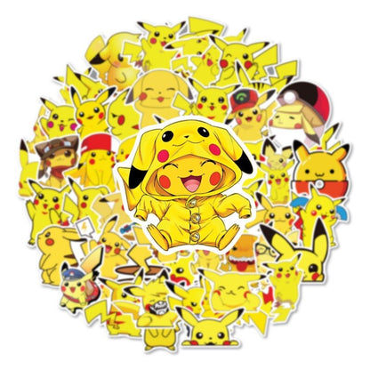 50/100PCS Pokemon Stickers Kids Stickers for Laptop Cute Anime Children's Pack Waterproof Cool Funny Suitcase Skateboard Classic