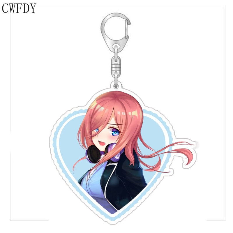 The Quintessential Quintuplets Keychain Anime Figure Nakano Ichika Nino Miku Yotsuba Itsuki Cartoon Acrylic Key Chain For Friend