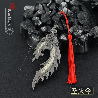 God of War Alloy Game Peripherals Models Pendant Anime Kratos Weapon Metal Replica Miniature Decoration Blade of Chaos Ornaments