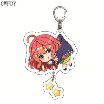 The Quintessential Quintuplets Keychain Anime Figure Nakano Ichika Nino Miku Yotsuba Itsuki Sisters Acrylic Charm Key Chain Gift