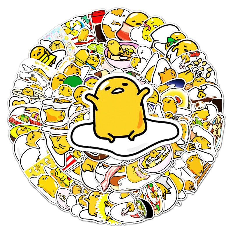 Cartoon Anime Gudetama Sanrio Kawai Stickers For Car Laptop Phone Fridge Scrapbook Decal Waterproof Graffiti Sticker Toys Kids Gifts