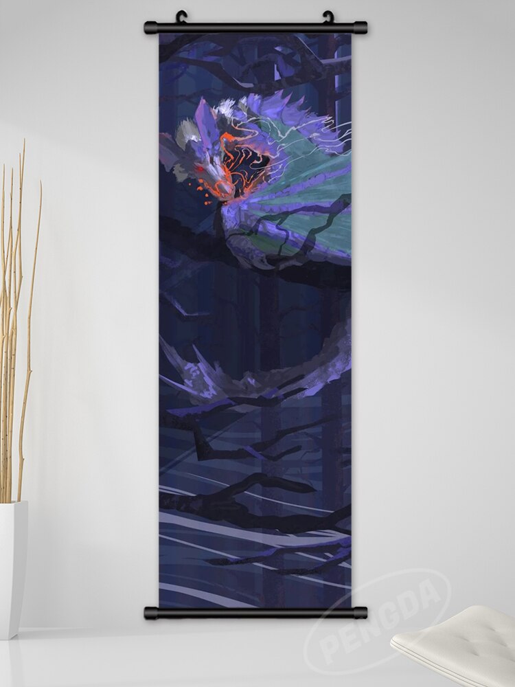 Home Decoration Modern Wall Artwork Monster Hunter World Picture Anime Scroll Hanging Painting Print Canvas Poster Living Room