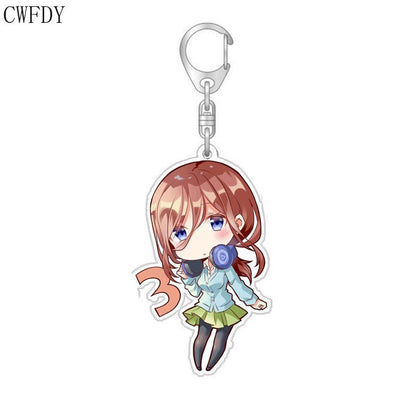 The Quintessential Quintuplets Keychain Anime Figure Nakano Ichika Nino Miku Yotsuba Itsuki Cartoon Acrylic Key Chain For Friend