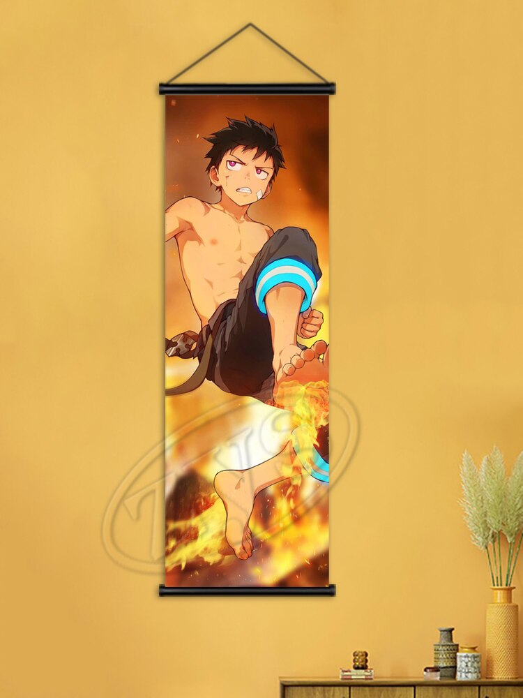 Fire Force Poster Hanging Scrolls Art Mural Shinra Kusakabe Canvas Painting Wall Picture Child Bedroom Home Cuadros Decoration