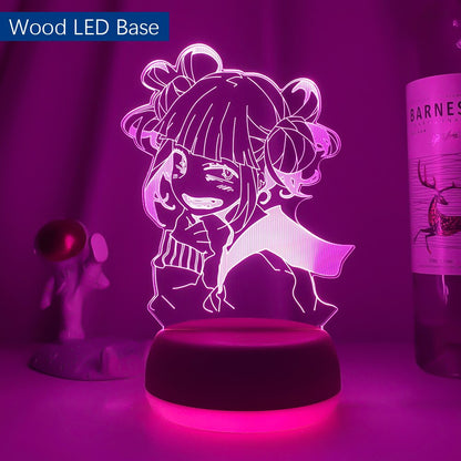 Newest MY HERO ACADEMIA Himiko Toga 3D ANIME LAMP Boku no Hero Academia Cross my body Night lights For Bedroom Decoration