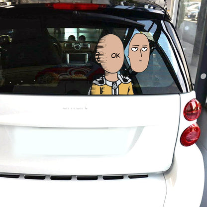 Car Stickers ONE PUNCH MAN Saitama Anime Funny Reflective Decoration For Windshield Window Trunk Bumper Motorcycle C40