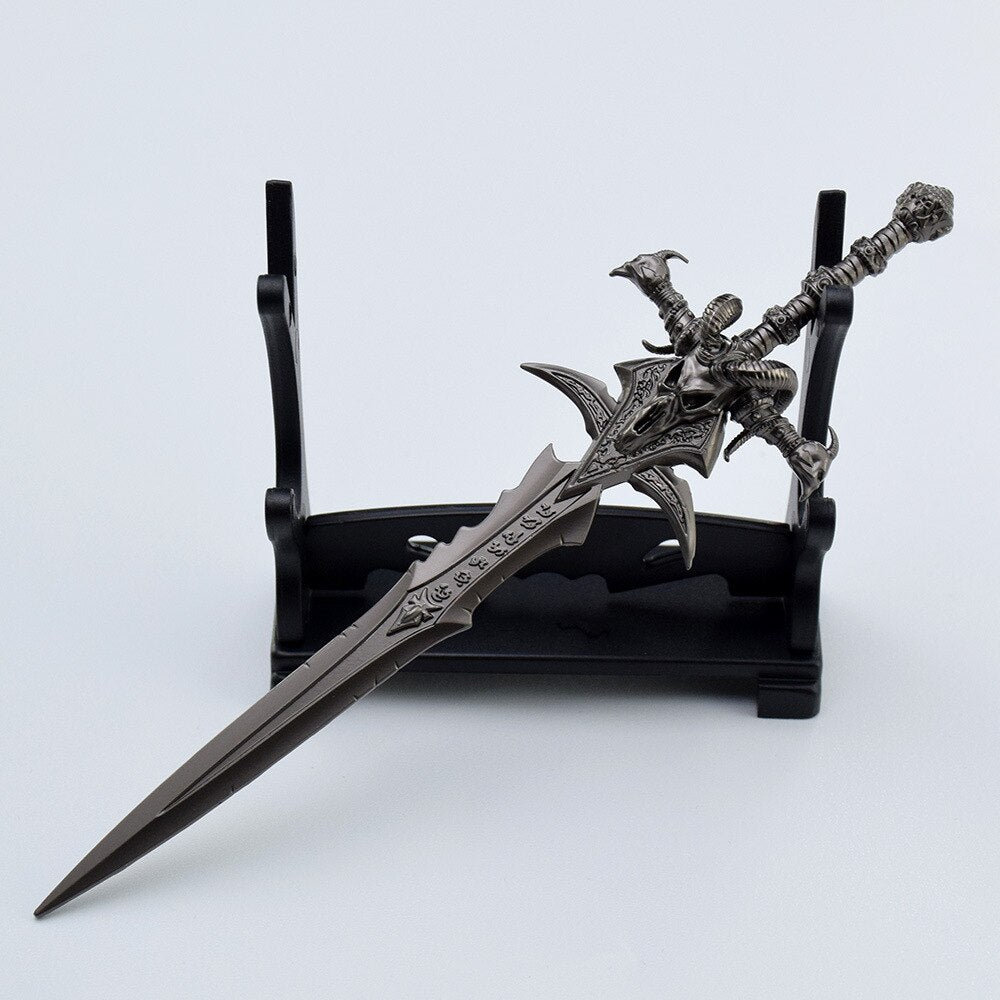 14cm World of Warcraft Frostmourne Gun Color Alloy Swords Game Keychain Weapons Model Replica Toy for Kid Katana Christmas Gifts