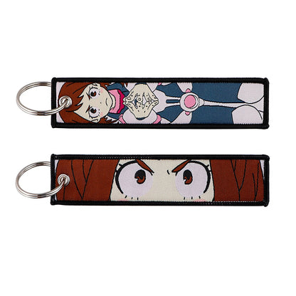 My Hero Academia Anime Key Chain for Men Key Fobs Holder Embroidery Key Ring Key Tag for Motorcycles and Cars Accessories