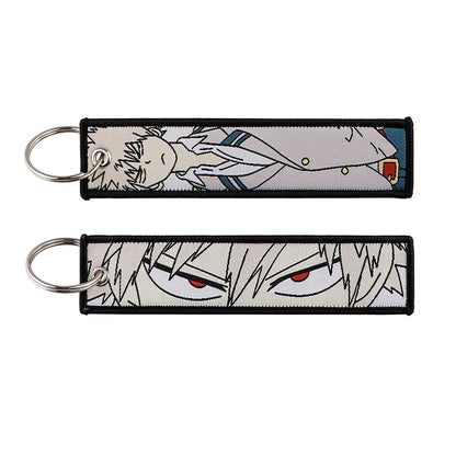 My Hero Academia Anime Key Chain for Men Key Fobs Holder Embroidery Key Ring Key Tag for Motorcycles and Cars Accessories