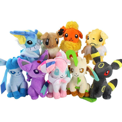 Pokemon Eevee Evolution Peluche Plush Toy Flareon Vaporeon Espeon Umbreon Leafeon Sylveon Pikachu Stuffed Doll Kid Xmas Gift