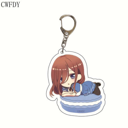 The Quintessential Quintuplets Keychain Anime Figure Nakano Ichika Nino Miku Yotsuba Itsuki Sisters Acrylic Charm Key Chain Gift