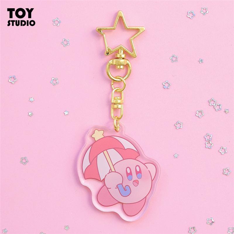 5Cm Kawaii Cartoon Cute Airpods Kirby Star Keychain Acrylic Badge Mini Keychain Pendant Pendant Girl Gift