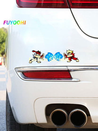 FUYOOHI Play Stickers for Street Fighter Vinyl Decals Creative Car Stickers Funny Waterproof Sunscreen Decoration Car Wrap