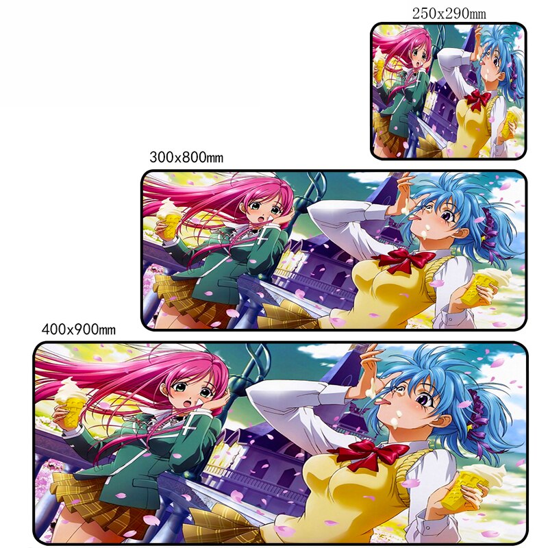 Cartoon Rosario + Vampire Mouse Pad Large PC Gamer Laptop Desk Mat Gaming Accessories Keyboard Cute Girl Rubber Table Mousepad