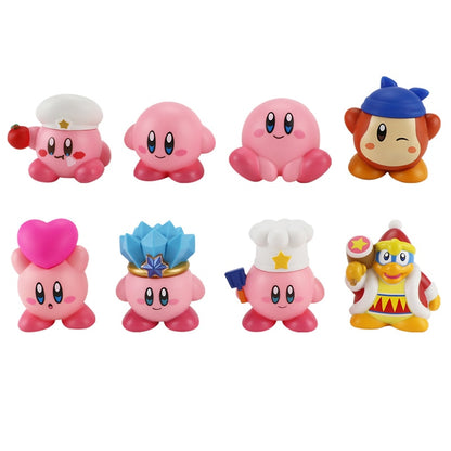 4-8pcs Anime Games Kirby Action Figures Toys Pink Cartoon Kawaii Kirby PVC Cute Figure Action Toy Christmas Gift for Children