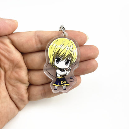 Anime Hunter x Hunter Hisoka Kurapika Killua Zoldyck Key Chain Pendant Cosplay Two-sided Acrylic Keychain Keyring Prop