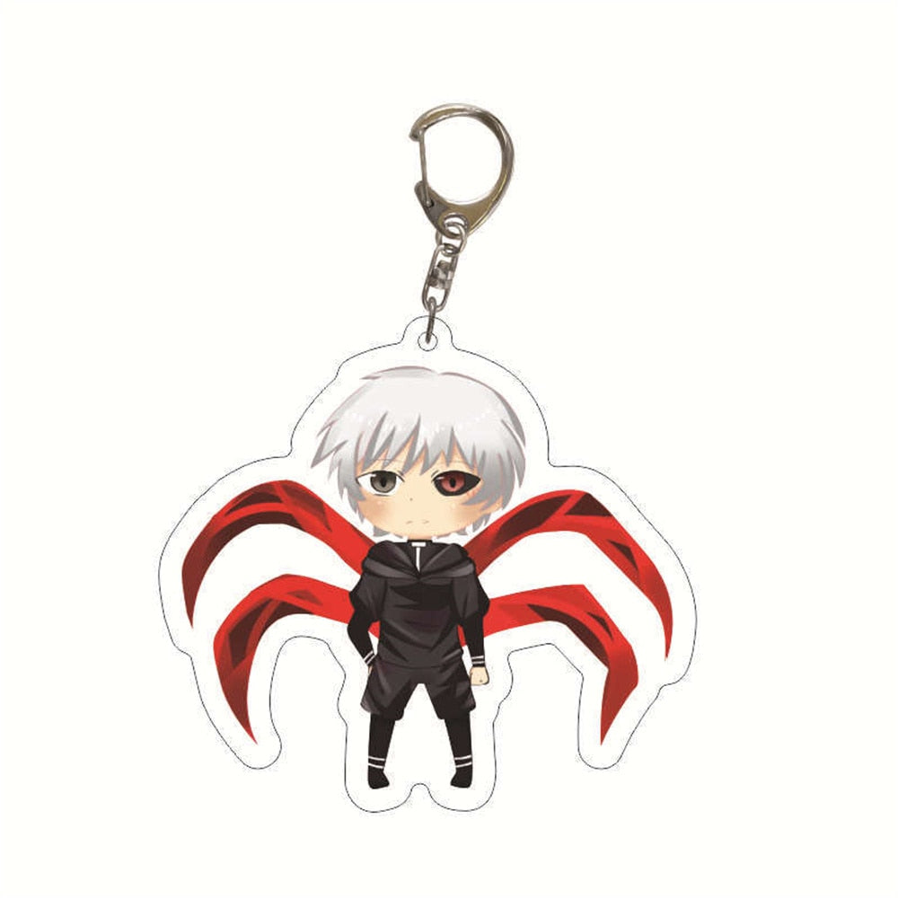 Anime Tokyo Ghoul Kaneki Ken Keychain Cosplay Acrylic Key Chain Pendant Keyring Prop