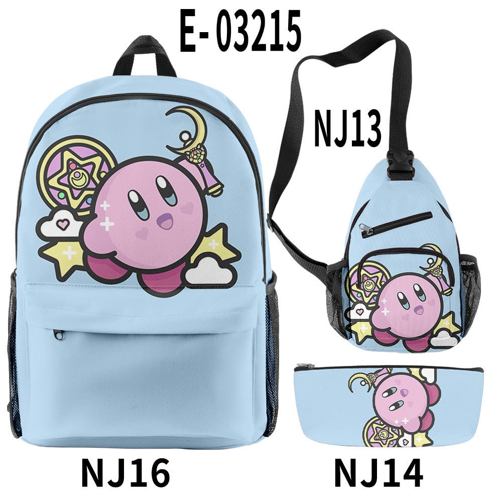 2023 NEW Anime Star Kabi Kirby Coin Purse 3D Children School Bags Kids Backpacks Kindergarten Chest Bag Crossbody Backpack