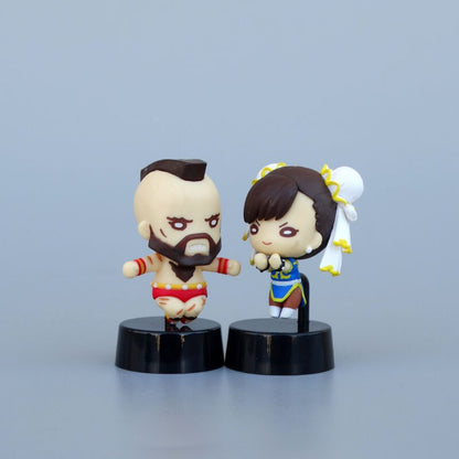 Game Street Fighter Action Figure Model Car Doll Ryu Ken Masters Chun Li ZANGIEF DHALSIM Anime PVC Car Decor Model Toys 5cm