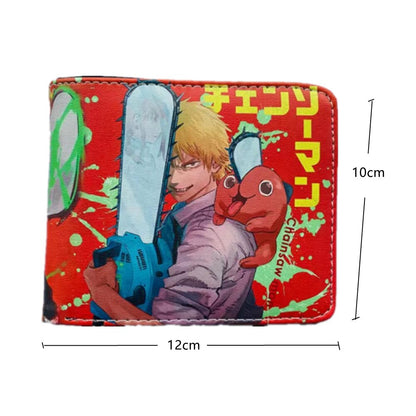 Anime Chainsaw Man Cute Cartoon Comics Purse Student Wallet Credit Card Holder