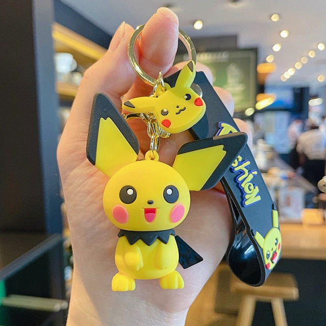 Pokemon Anime Figure Pikachu Keychain Toy Pet Eevee Leafeon Sylveon Flareon Umbreon Vaporeon Espeon Glaceon Jolteon Kids Gifts