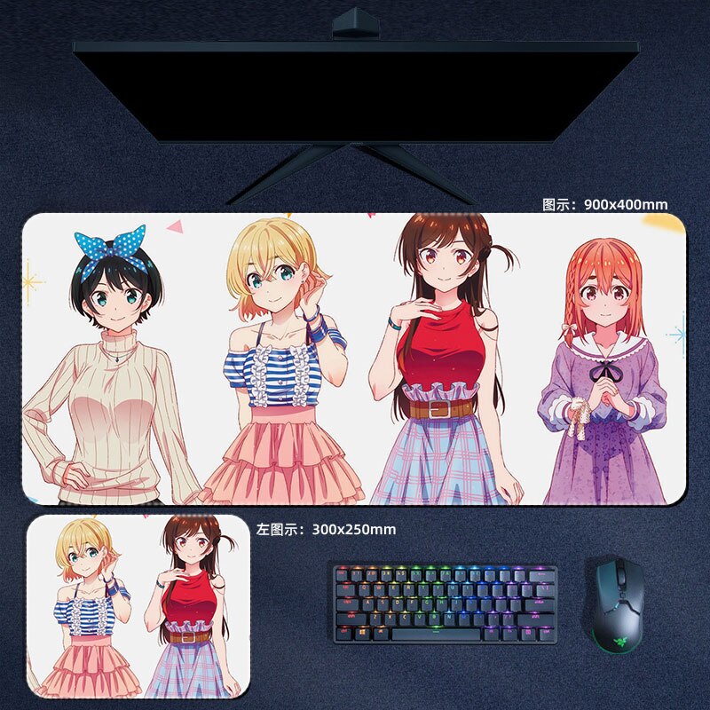 Anime Rent A Girlfriend Mouse Pad Ichinose Chizuru Mami Sumi Ruka Mousepad Computer Laptop Gamer Pad Gaming Accessories Desk Mat