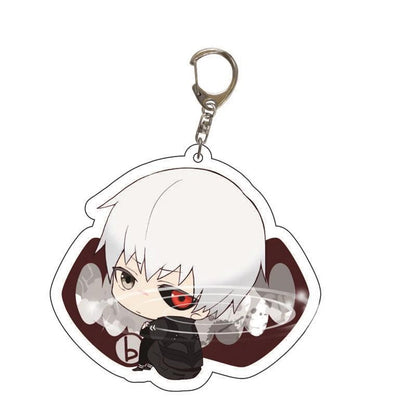 Anime Tokyo Ghoul Kaneki Ken Keychain Cosplay Acrylic Key Chain Pendant Keyring Prop