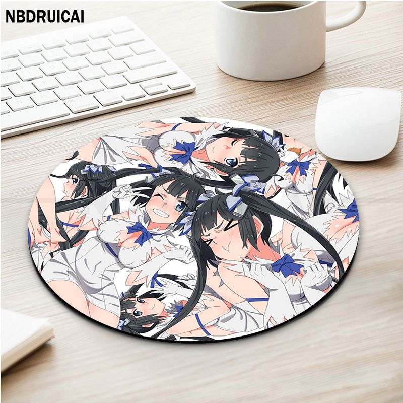 DanMachi Non-slip Round Speed Version Game Computer Keyboard Office Table Mat PC Laptop Mouse Mat For PC Mouse Carpet