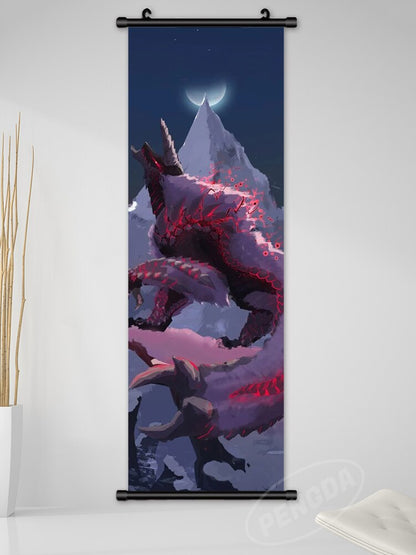 Home Decoration Modern Wall Artwork Monster Hunter World Picture Anime Scroll Hanging Painting Print Canvas Poster Living Room