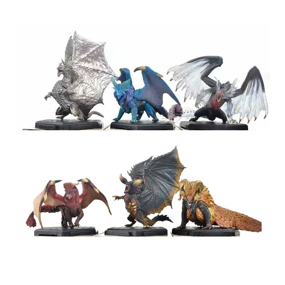 6pcs Set Monster Hunter Game Dragon Anime Figure Hot Dragon PVC Action Figures Collectible Model Toy