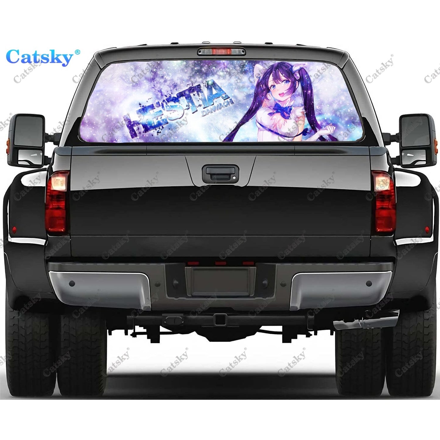 DanMachi Anime Rear Window Decals for Trucks,Pickup Window Decal,Rear Window Tint Graphic Perforated Vinyl Truck Stickers