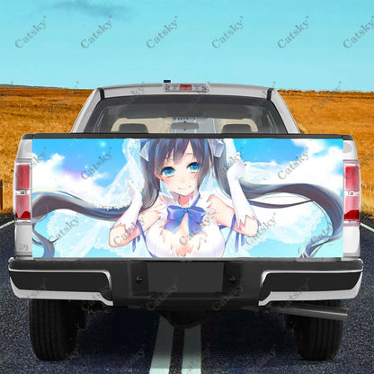 DanMachi Anime Truck Tailgate Sticker Decal Wrap Vinyl High-Definition Print Graphic Suitable for Pickup Trucks Weatherproof