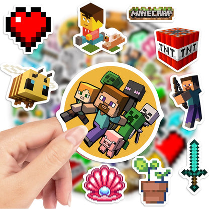 Minecraft Game Character Stickers Cool Sword Animal War Fight Decal for Laptop Luggage Phone Refrigerator Skateboard Kids Toys Waterproof Minecraft