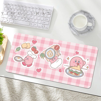 Kawaii Anime Kirby Mouse Pad Cartoon Cute Plush Rug Blanket Student Huge Wrist Pad Non Slip Table Mat Carpet Accessories Gifts