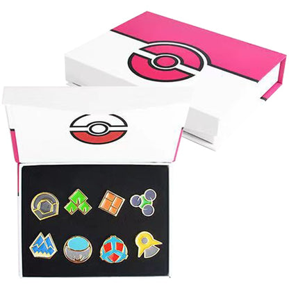 Pokemon Gym Badges Kanto Johto Hoenn Sinnoh Unova Kalos League Region Pins Brooches Orange Islands Box Collection Pocket Monster