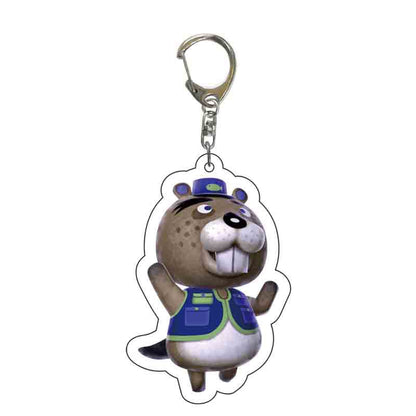 Game Animal Crossing Keychain Cartoon Animal Shaped Acrylic Pendant Keyring Fan Gift