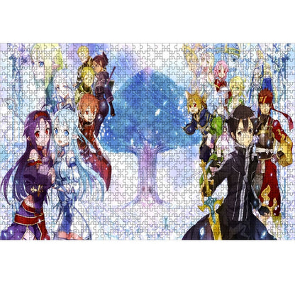 1000 Piece Japanese Anime Sword Art Online Puzzles Wooden SAO Puzzles For Adults Children Educational Toys Gifts