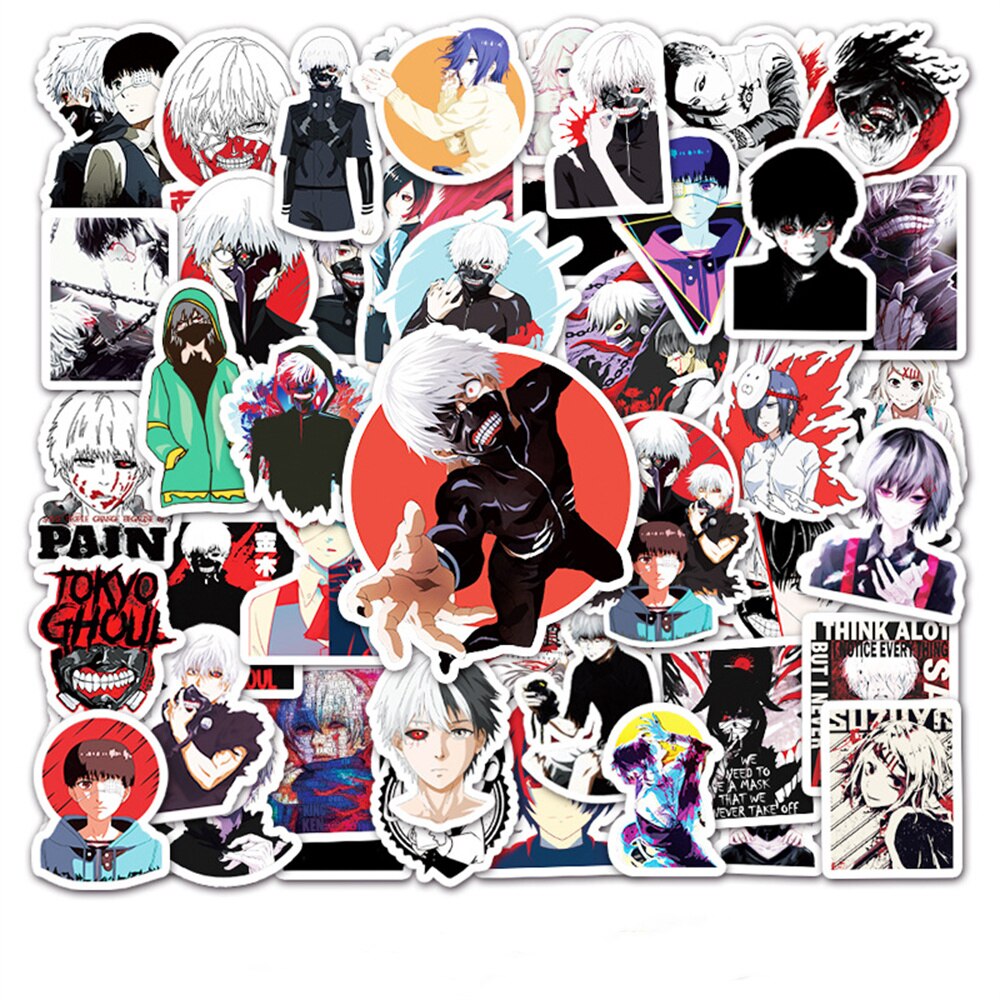 10/30/50/PCS Cartoon Anime Tokyo Ghoul Creative Graffiti Sticker Bike Skateboard Car Helmet Laptop Computer Wholesale