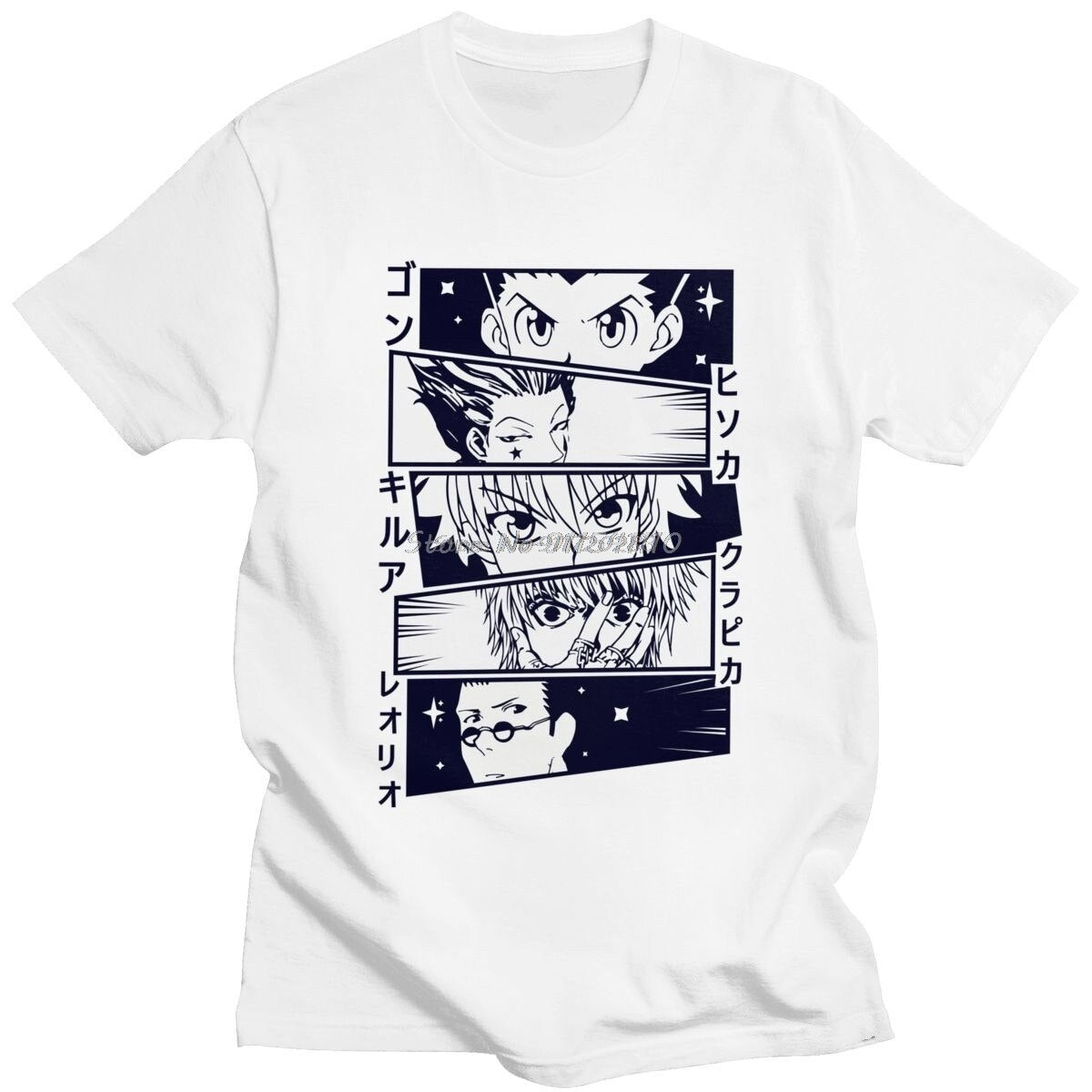 Hunter X Hunter T Shirt For Men Cotton T-shirt Best Characters Kurapika Gon Killua Leorio Hisoka Morow Manga Tee