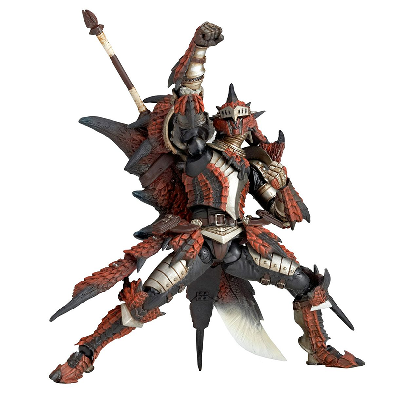 17cm Monster Hunter Jinou/Rathalos Anime Figure Revoltech Yamaguchi Action Figure Hunter Swordsman Figurine Adult Model Doll Toy