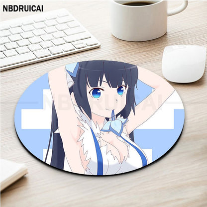 DanMachi Non-slip Round Speed Version Game Computer Keyboard Office Table Mat PC Laptop Mouse Mat For PC Mouse Carpet