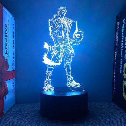 23Models Valorant Figure 3d Led Lamp For Bedroom All Hero Statues Acrylic Night Lights Game Room Decor Holiday Gift Jett Gekko