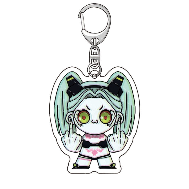 Anime CYBERPUNK EDGERUNNERS Lucy Cute Acrylic Figure pendant keychain Keyring Collection Model Toy Cosplay