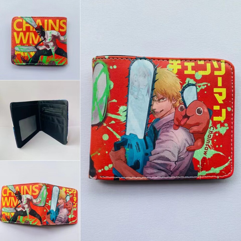 Anime Chainsaw Man Cute Cartoon Comics Purse Student Wallet Credit Card Holder