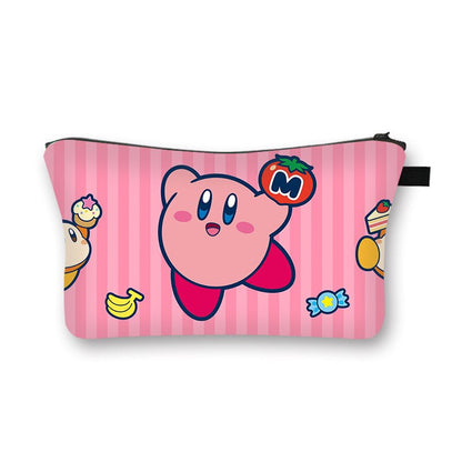 Kirby Bag Cartoon Kirby Makeup Bags Women Waterproof Female Storage Bag Portable for Student Kawaii Pencil Case Birthday Gift