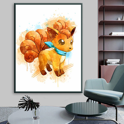 Japan Anime Peripherals Pokemon Pikachu Poster Mural Decoration Cartoon Wall Art Water Colours Canvas Painting Baby Kids Gifts