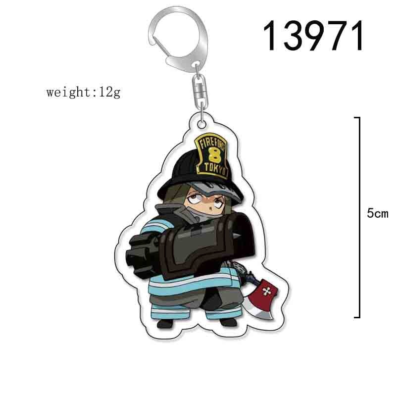 Anime Fire Force Key Chains Keychain Cosplay Acrylic Pendant Keyring Christmas Gift Prop